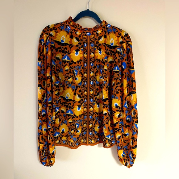 Bohme Orange Abstract Blouse - Picture 1 of 2